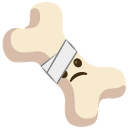 face with head-bandage and bone