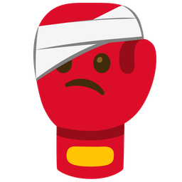 face with head-bandage and boxing glove