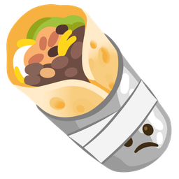 face with head-bandage and burrito