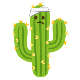 face with head-bandage and cactus