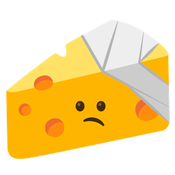 face with head-bandage and cheese wedge