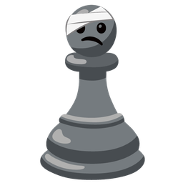 face with head-bandage and chess pawn