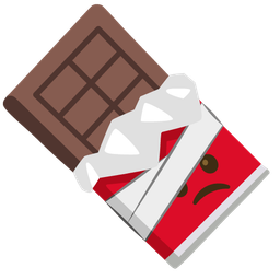 face with head-bandage and chocolate bar