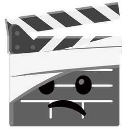 face with head-bandage and clapper board