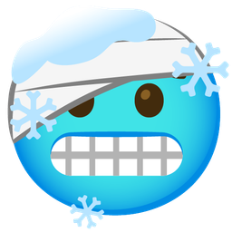 face with head-bandage and cold face