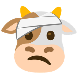 face with head-bandage and cow face