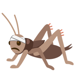 face with head-bandage and cricket