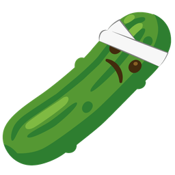 face with head-bandage and cucumber