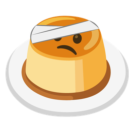 face with head-bandage and custard