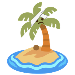 face with head-bandage and desert island