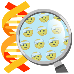 face with head-bandage and dna