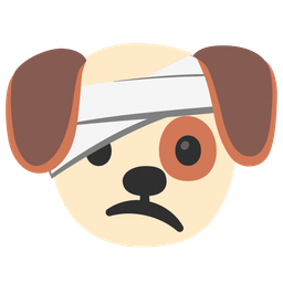 face with head-bandage and dog face