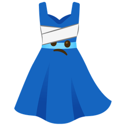 face with head-bandage and dress