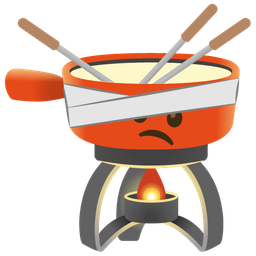 face with head-bandage and fondue