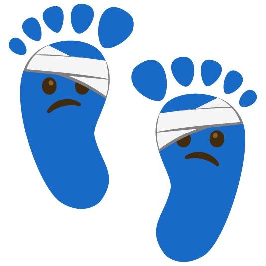 Face with head-bandage and Footprints