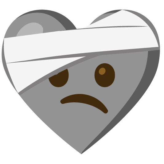 Face with head-bandage and Grey heart