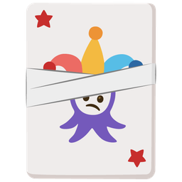 face with head-bandage and joker