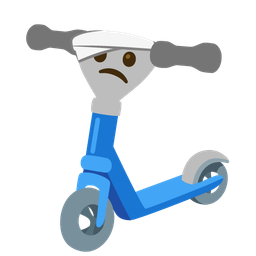 face with head-bandage and kick scooter