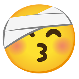 Face with head-bandage and Kissing face with closed eyes