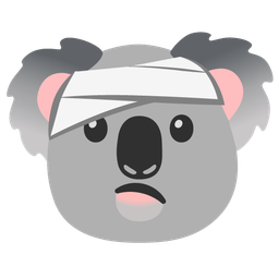 face with head-bandage and koala
