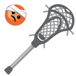 face with head-bandage and lacrosse