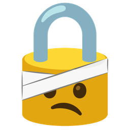 face with head-bandage and locked