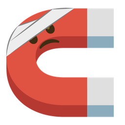 face with head-bandage and magnet