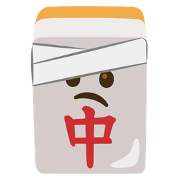 face with head-bandage and mahjong red dragon