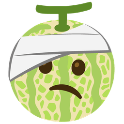 face with head-bandage and melon