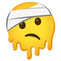 Face with head-bandage and Melting face