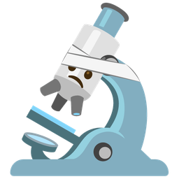 face with head-bandage and microscope