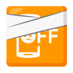 face with head-bandage and mobile phone off