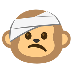 face with head-bandage and monkey face