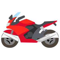 face with head-bandage and motorcycle