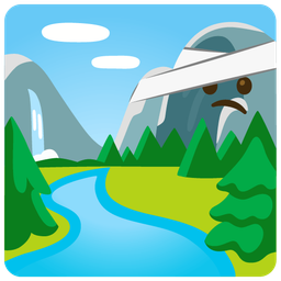 face with head-bandage and national park