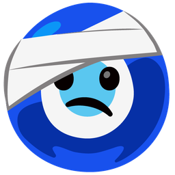 face with head-bandage and nazar amulet