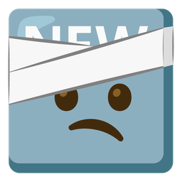 face with head-bandage and NEW button