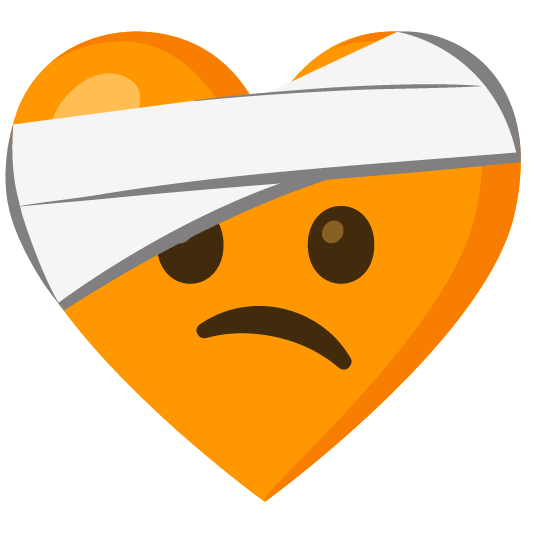 Face with head-bandage and Orange heart