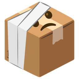 face with head-bandage and package