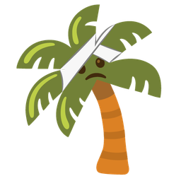 face with head-bandage and palm tree