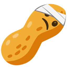 face with head-bandage and peanuts