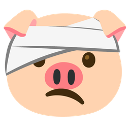 face with head-bandage and pig face