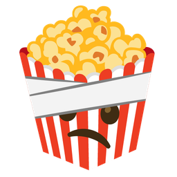 face with head-bandage and popcorn