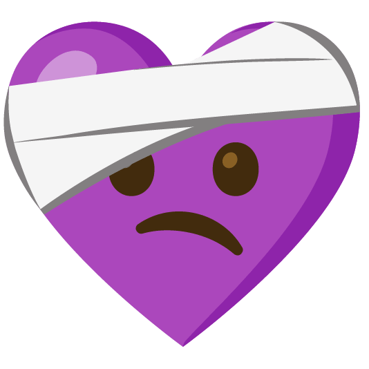 Face with head-bandage and Purple heart