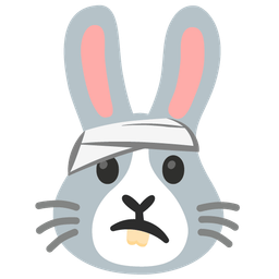 face with head-bandage and rabbit face