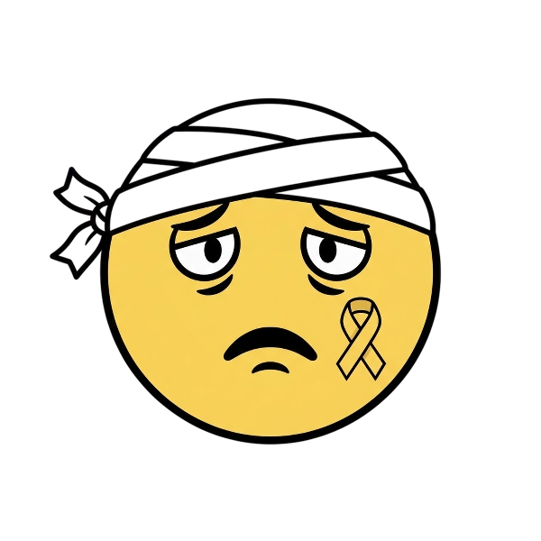 Face with head-bandage and Reminder ribbon