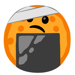 face with head-bandage and rice cracker