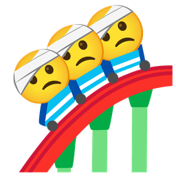 face with head-bandage and roller coaster