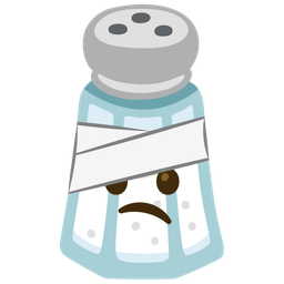 face with head-bandage and salt