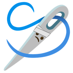 face with head-bandage and sewing needle